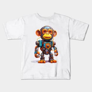 Cartoon monkey robots. T-Shirt, Sticker. Kids T-Shirt